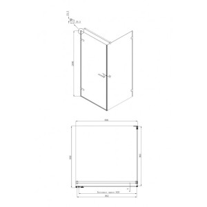 Душевой уголок Ambassador Set 90х90  10011101L-ST4 габариты