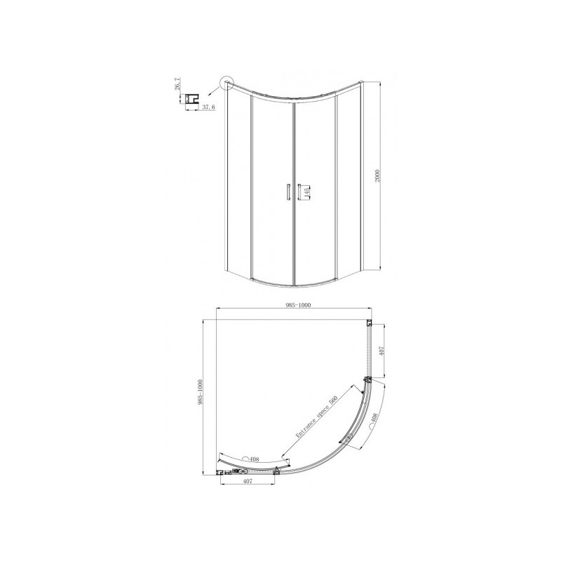 Габариты душевого ограждения