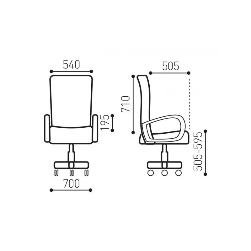 Кресло компьютерное Brabix Solid HD-005 серый схема
