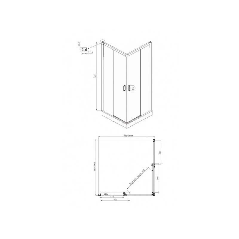 Габариты душевого ограждения
