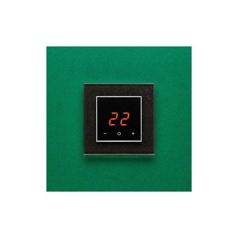 Терморегулятор DeLUMO Orto 0337 сияющий черный на зеленом фоне