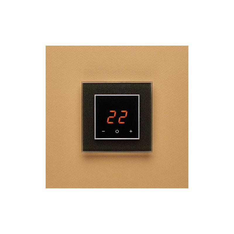 Терморегулятор DeLUMO Orto 0337 сияющий черный на желтом фоне