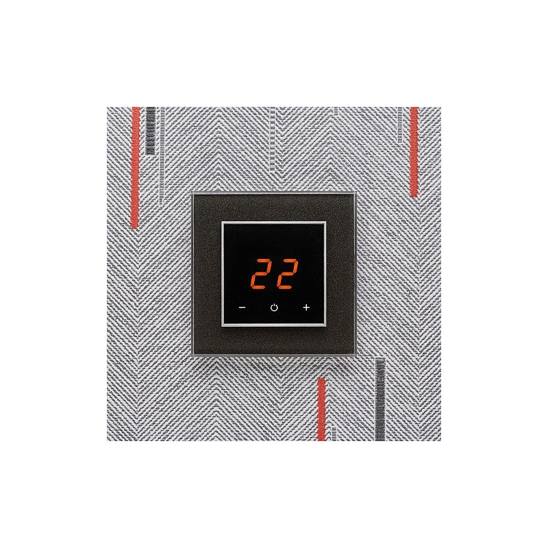 Терморегулятор DeLUMO Orto 0337 сияющий черный на сером фоне