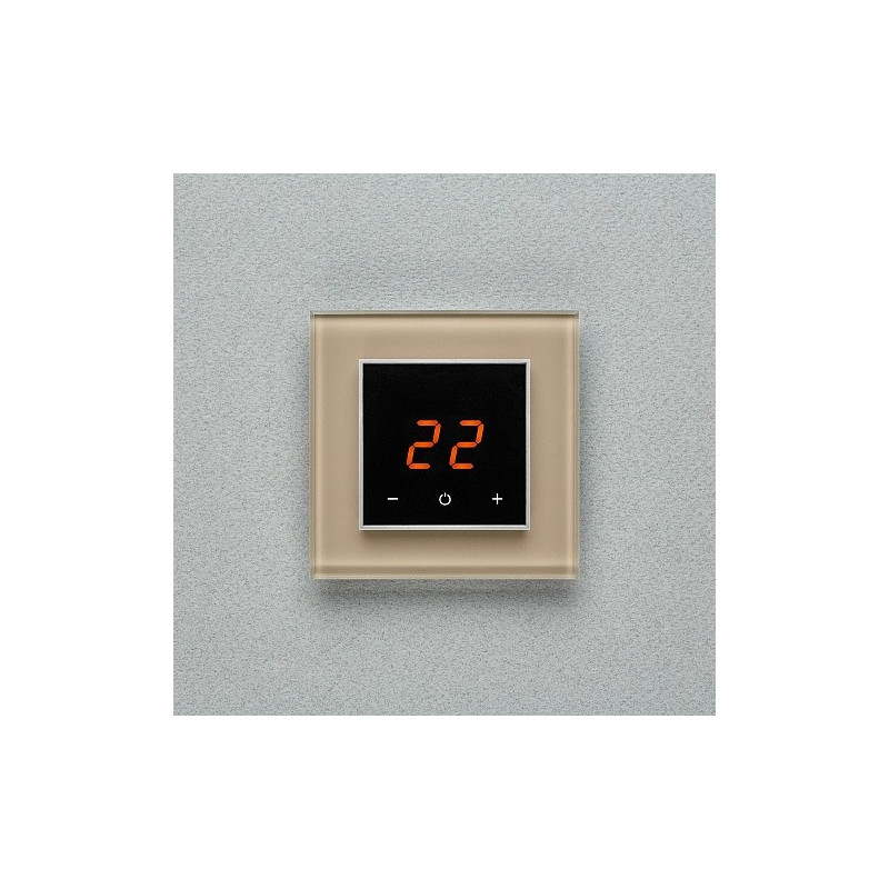 Терморегулятор DeLUMO Orto 1236 светлый коричневый на серой стене