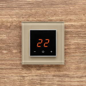 Терморегулятор DeLUMO Orto 1236 светлый коричневый на деревянной стене