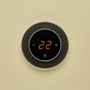 Терморегулятор DeLUMO Ronda 0337 сияющий черный на желтом фоне