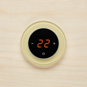 Терморегулятор DeLUMO Ronda 1014 классический бежевый на деревянной стене