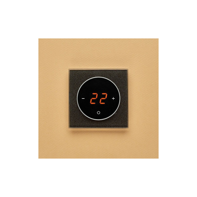 Терморегулятор DeLUMO Takto 0337 сияющий черный на желтой стене