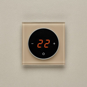 Терморегулятор DeLUMO Takto 1236 светлый коричневый на бежевой стене