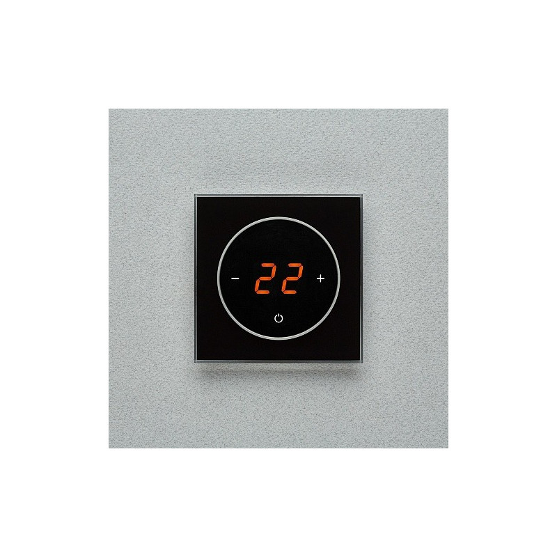 Терморегулятор DeLUMO Takto 9005 классический черный на сером фоне