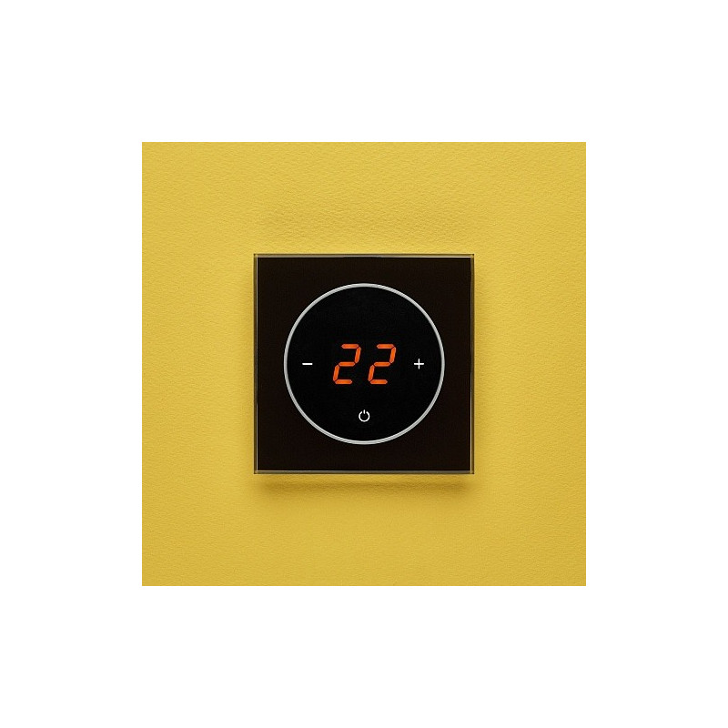 Терморегулятор DeLUMO Takto 9005 классический черный на желтом фоне