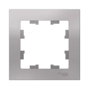 Рамка Schneider Electric Atlas Design ATN000301 алюминий вид спереди