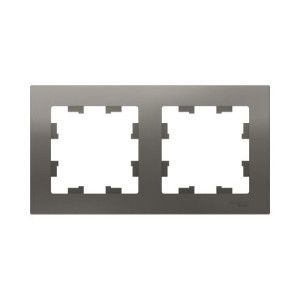 Рамка Schneider Electric Atlas Design ATN000902 сталь вид спереди