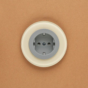 Розетка DeLUMO Ronda 1015 светлый бежевый на темном фоне