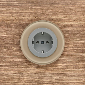 Розетка DeLUMO Ronda 1236 светлый коричневый на темном фоне