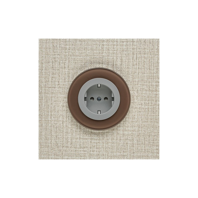 Розетка DeLUMO Ronda 7013 натуральный коричневый на светлом фоне