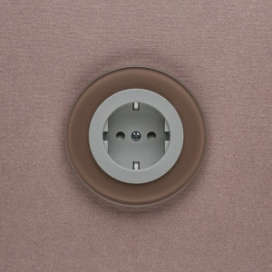 Розетка DeLUMO Ronda 7013 натуральный коричневый на темном фоне