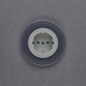 Розетка DeLUMO Ronda 7016 антрацит на сером ф