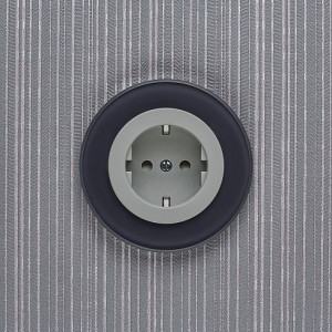 Розетка DeLUMO Ronda 7016 антрацит на светлом фоне