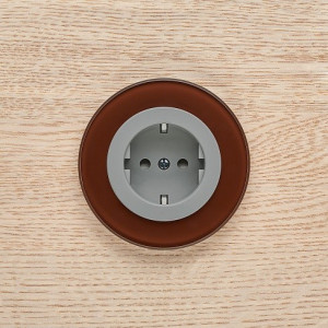 Розетка DeLUMO Ronda 8017 темный коричневый на светлом фоне