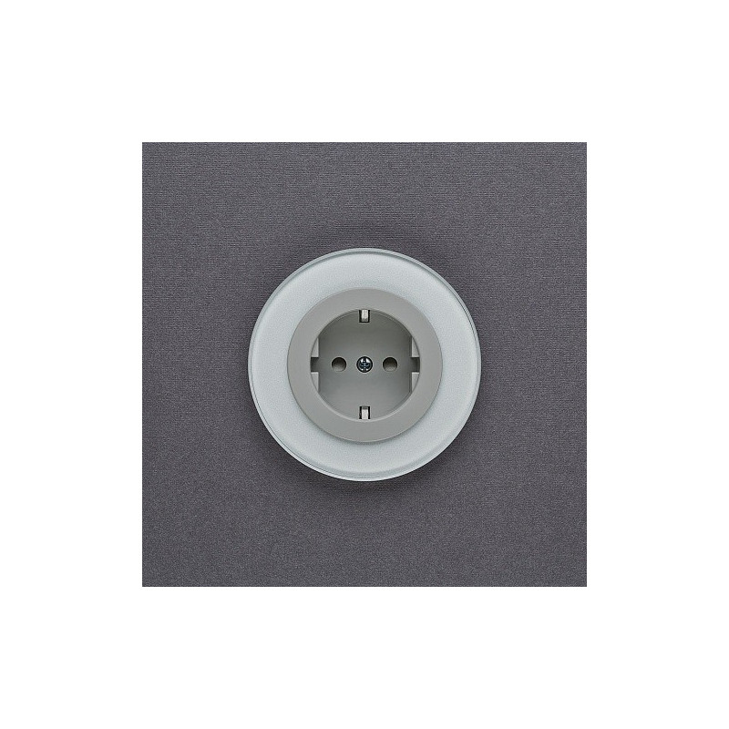 Розетка DeLUMO Ronda 9006 серый металлик на темном фоне