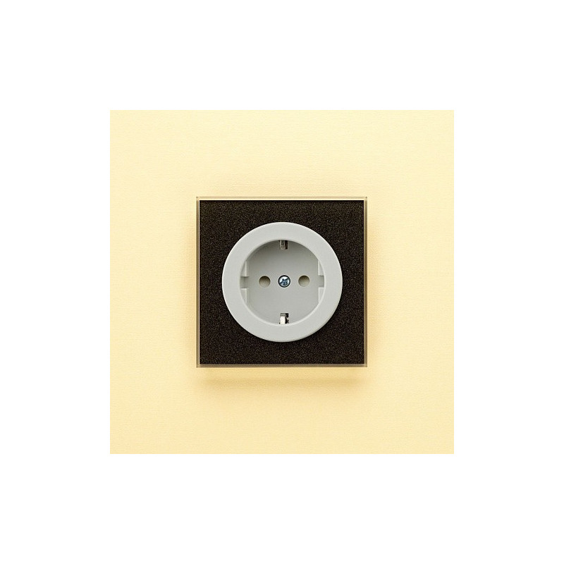 Розетка DeLUMO Takto 0337 сияющий черный на желтом фоне