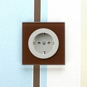 Розетка DeLUMO Takto 8017 темный коричневый на цветном фоне