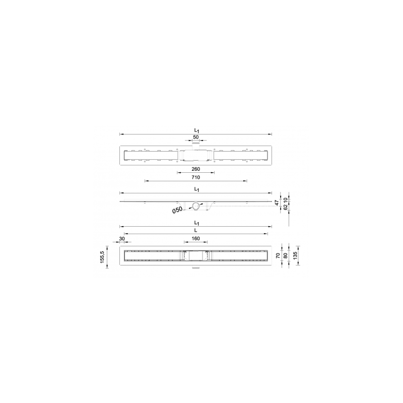 Габариты линейного трапа