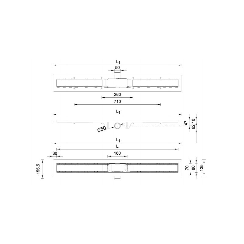 Габариты линейноготрапа