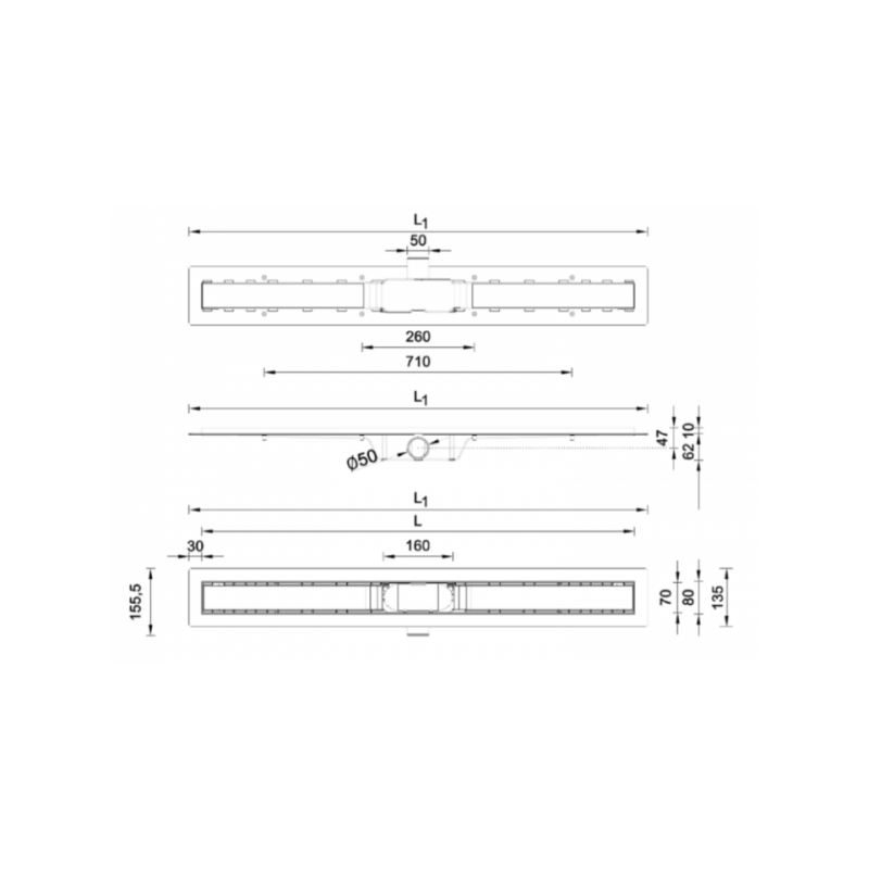 Габариты линейного трапа