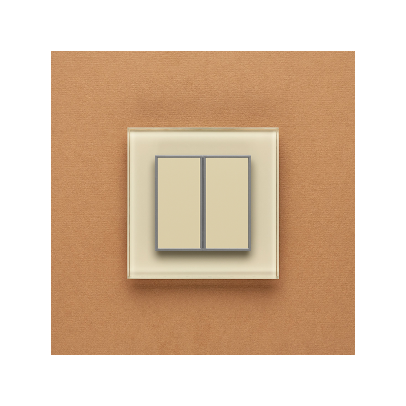 Двухканальный клавишный радиопульт DeLUMO Orto 1015 светлый бежевый на бежевом фоне