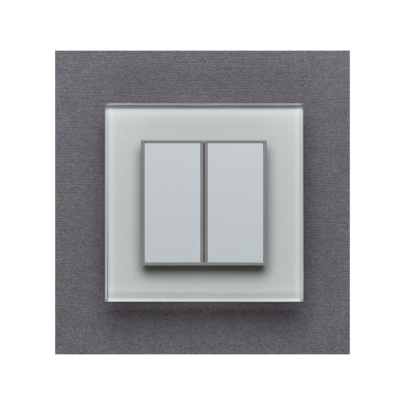 Двухканальный клавишный радиопульт DeLUMO Orto 9006 серый металлик на темном фоне