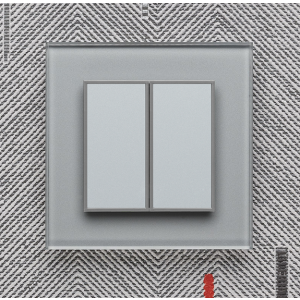 Двухканальный клавишный радиопульт DeLUMO Orto 9006 серый металлик на сером фоне