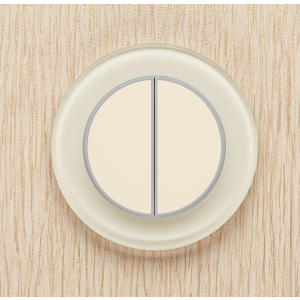 Двухканальный клавишный радиопульт DeLUMO Ronda 1013 белый жемчуг на деревянном фоне