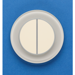 Двухканальный клавишный радиопульт DeLUMO Ronda 1013 белый жемчуг на синей фоне