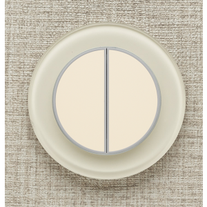 Двухканальный клавишный радиопульт DeLUMO Ronda 1013 белый жемчуг на бежевом фоне