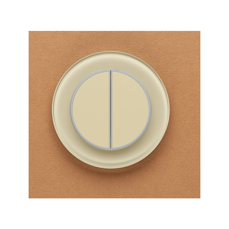 Двухканальный клавишный радиопульт DeLUMO Ronda 1015 светлый бежевый на коричневой стене