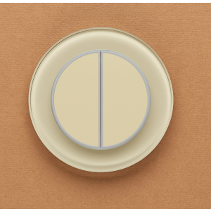 Двухканальный клавишный радиопульт DeLUMO Ronda 1015 светлый бежевый на коричневой стене