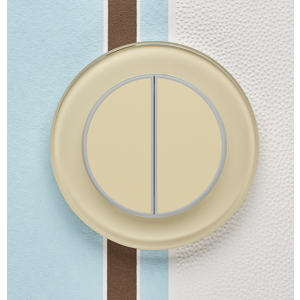 Двухканальный клавишный радиопульт DeLUMO Ronda 1015 светлый бежевый на цветной стене