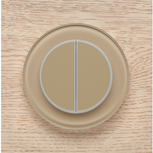 Двухканальный клавишный радиопульт DeLUMO Ronda 1236 светлый коричневый на деревянной стене