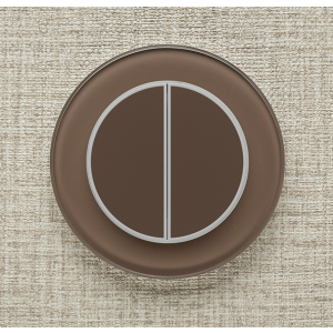 Двухканальный клавишный радиопульт DeLUMO Ronda 7013 натуральный коричневый на бежевой стене