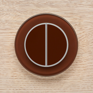 Двухканальный клавишный радиопульт DeLUMO Ronda 8017 темный коричневый на деревянной стене