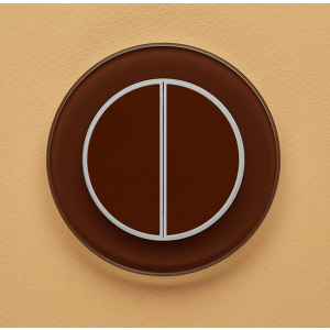 Двухканальный клавишный радиопульт DeLUMO Ronda 8017 темный коричневый  на оранжевой стене