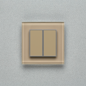 Одноканальный двухклавишный радиопульт DeLUMO Orto 1236 светлый коричневый на стене