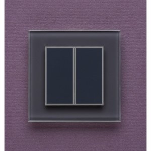 Одноканальный двухклавишный радиопульт DeLUMO Orto 7016 антрацит на стене