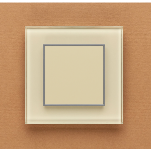 Одноканальный клавишный радиопульт DeLUMO Orto 1015 светлый бежевый на оранжевой стене