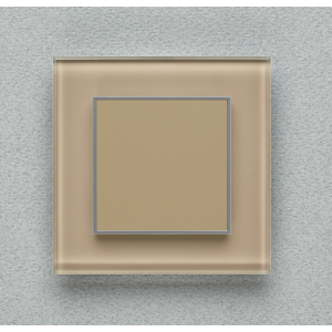 Одноканальный клавишный радиопульт DeLUMO Orto 1236 светлый коричневый на серой стене