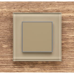 Одноканальный клавишный радиопульт DeLUMO Orto 1236 светлый коричневый на деревянной стене