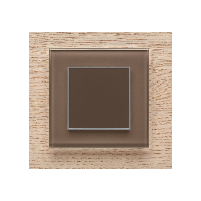 Одноканальный клавишный радиопульт DeLUMO Orto 7013 натуральный коричневый на деревянной стене