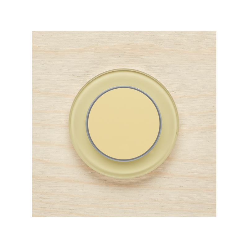 Одноканальный клавишный радиопульт DeLUMO Ronda 1014 классический бежевый на деревянной стене